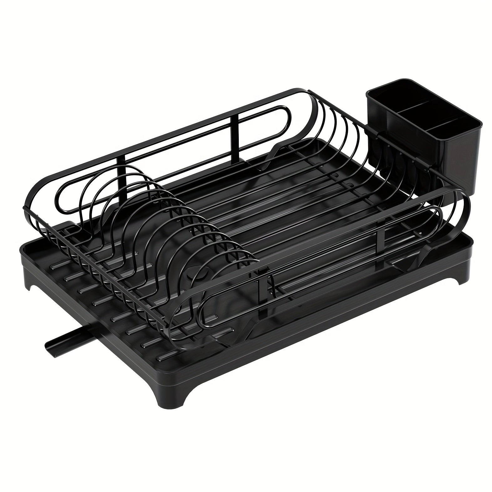 Dish Drying Rack, Dish Rack, Dish Racks For Kitchen Counter, Dish Drainer With Removable Utensil Holder, Drainboard And Swivel Spout.