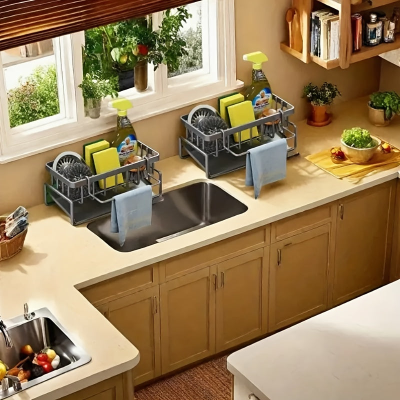Luxury Kitchen Dish Rack - Double-Tier, Rust-Resistant, with Drain Tray, Knife Holder, Easy to Clean, Large Capacity, Efficient Drainage Design