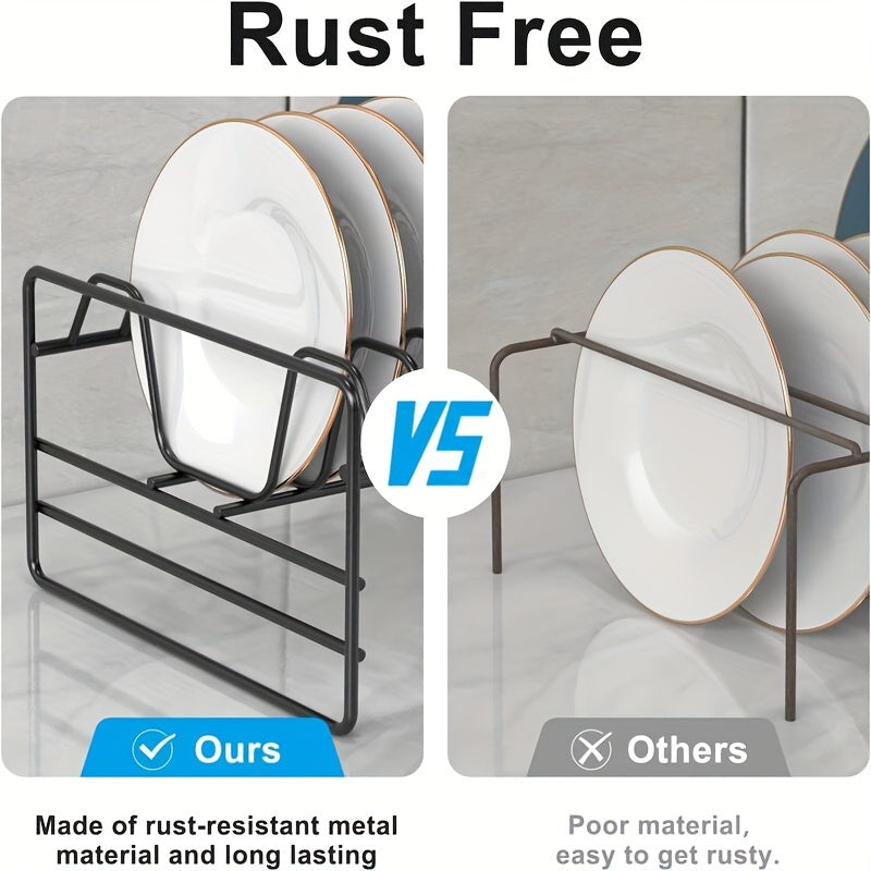 2-layer Dish Drying Rack With Drain Board, Cutlery Rack, Cutting Board/cup Rack, And 3 Kitchen Counter Hooks, Rust Proof Large Dish Drain Rack, Black, Marine Storage