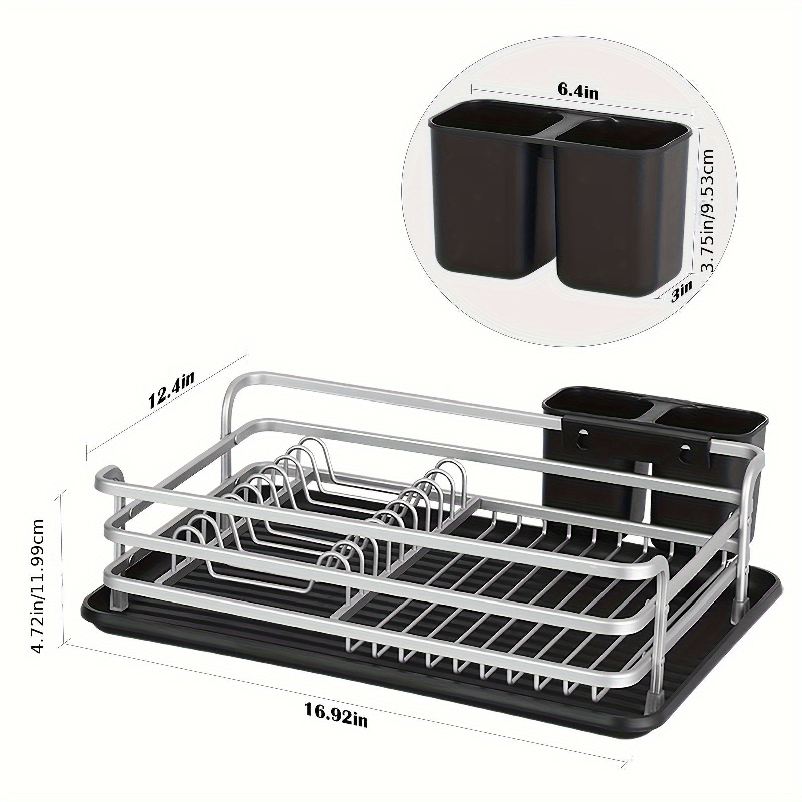1pc Aluminum Dish Rack, Dish Drain Rack, Detachable Kitchen Counter Organizer Above Sink, Very Suitable For Storing Dishes, Bowls, Cups And Tableware, Dish Drying Rack.