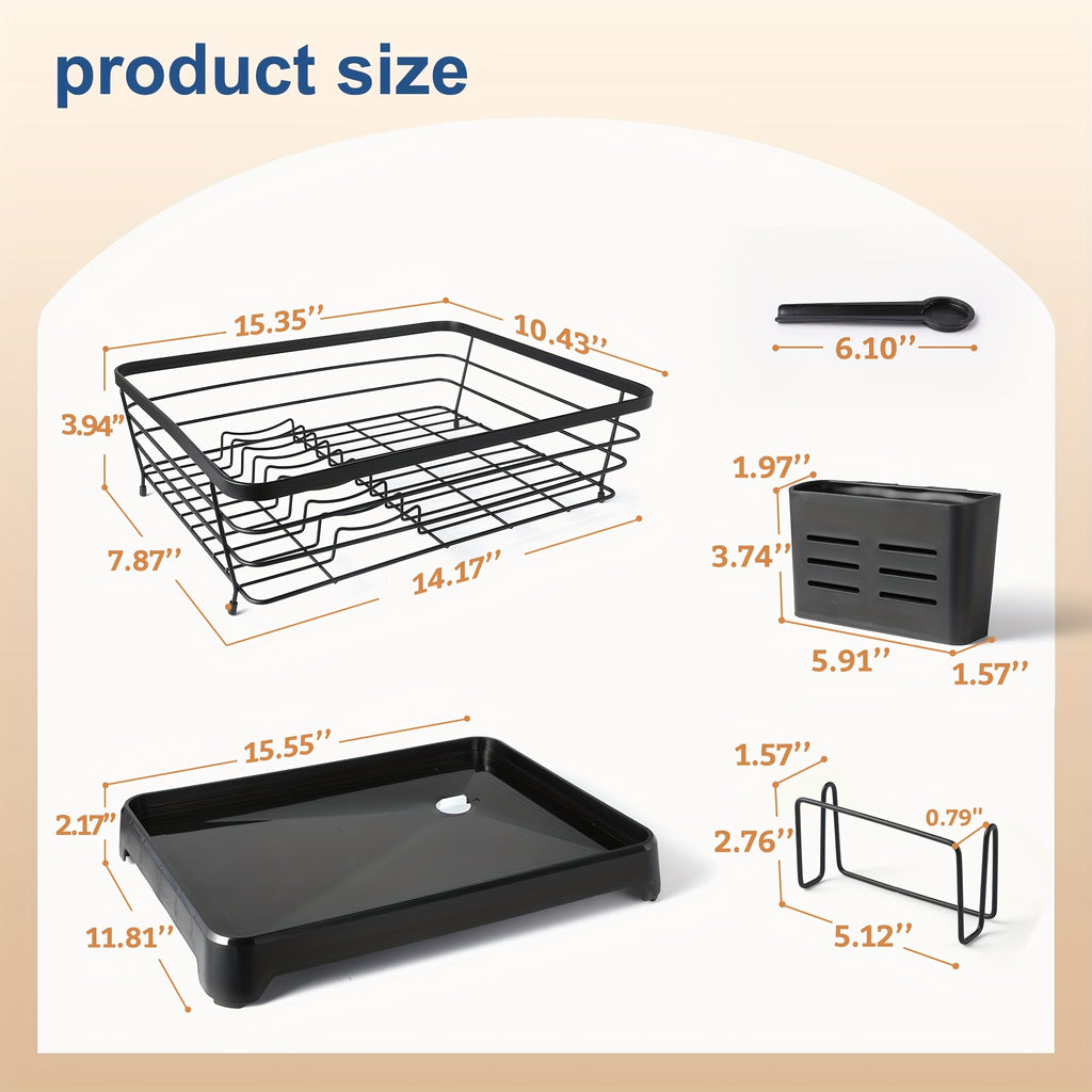 Dish Drying Rack with Tray, Stainless Steel Rust Proof Dish Rack for Kitchen Counter Cabinet Tabletop, Kitchen Storage And Organisation Holder