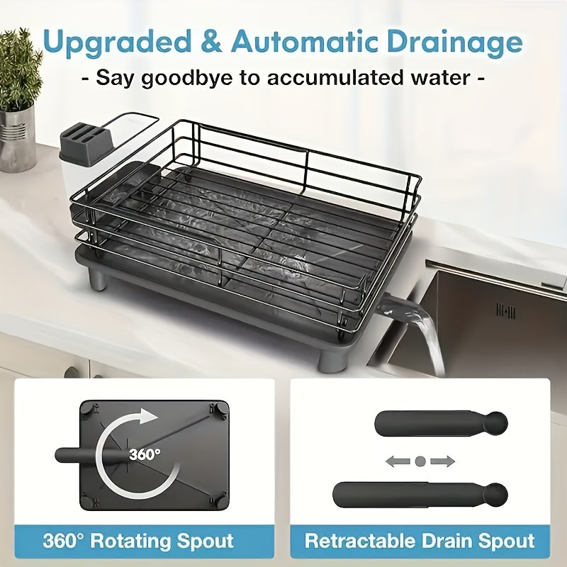 Caddies & Racks for Restaurant Deluxe2-Tier Rack with Automatic Drainage, Knife Holder, And Cutting Board Stand - Rustproof Carbon Steel, Large Capacity, Easy to Clean, Ideal for Bowl And Chopstick Storage, Kitchen Storage Solution2025