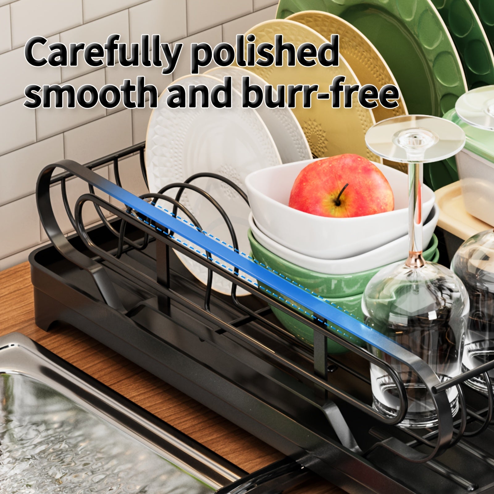 Dish Drying Rack, Dish Rack, Dish Racks For Kitchen Counter, Dish Drainer With Removable Utensil Holder, Drainboard And Swivel Spout.