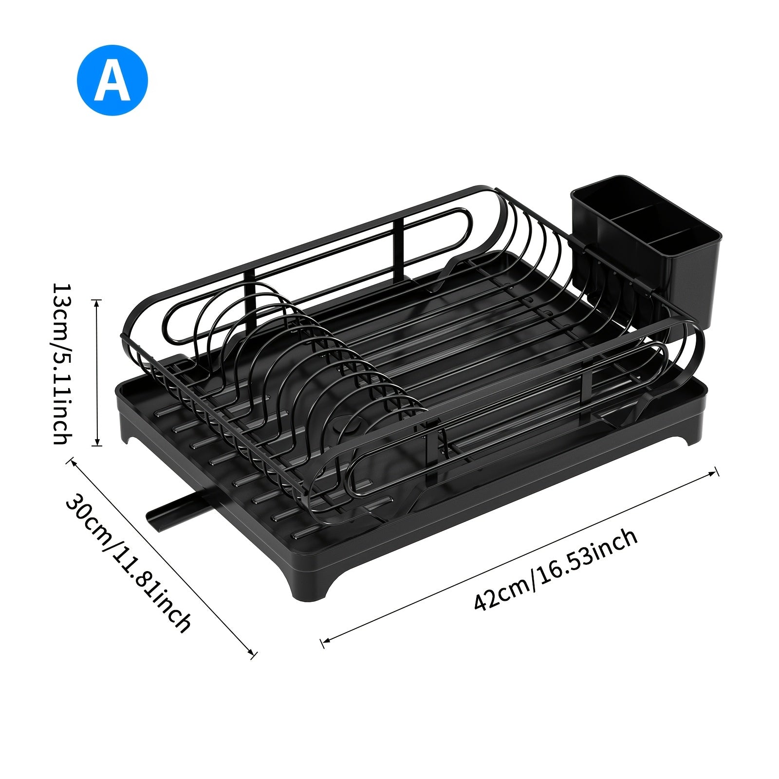 Dish Drying Rack, Dish Rack, Dish Racks For Kitchen Counter, Dish Drainer With Removable Utensil Holder, Drainboard And Swivel Spout.